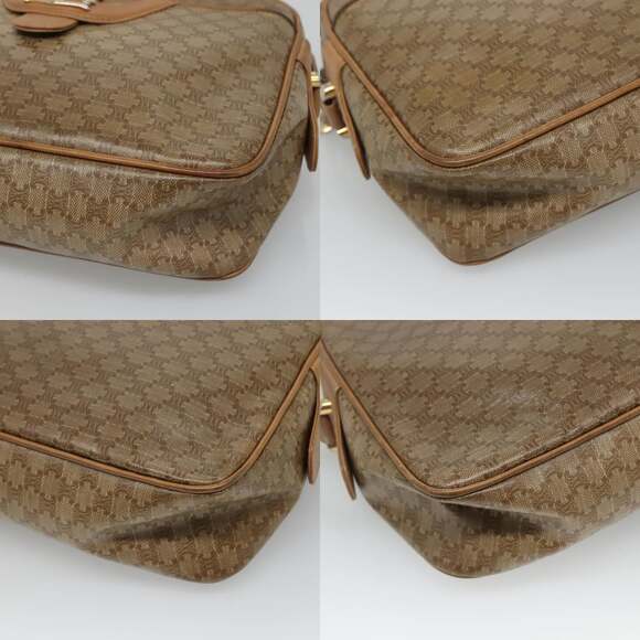 CELINE Macadam Canvas Shoulder Bag Pvc Beige Gold - Picture 10 of 12